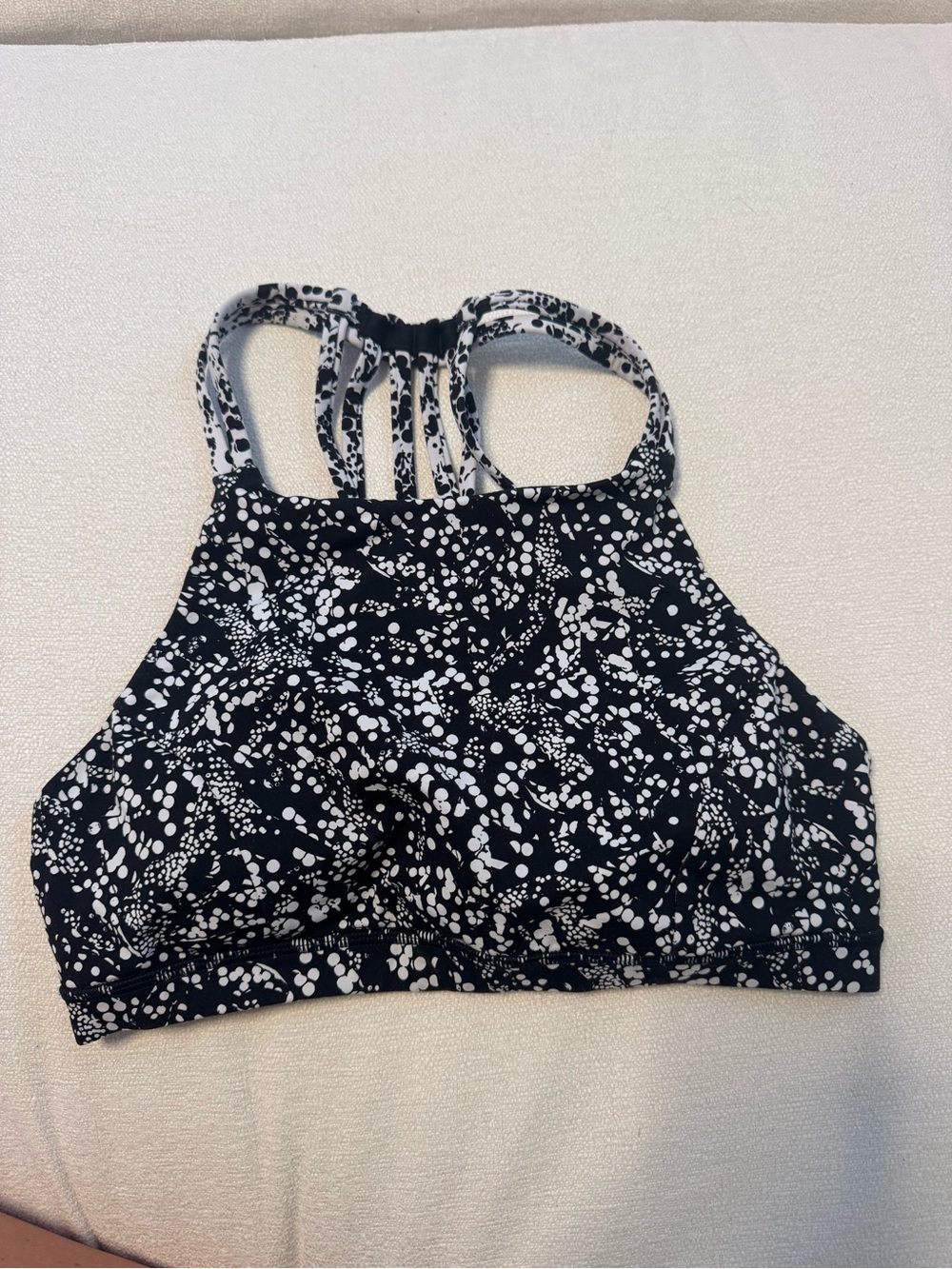 lululemon athletica Black & White Printed High-Neck Sports Bra